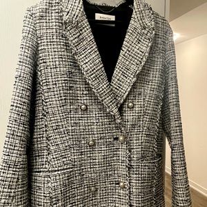 Aritzia Babaton Tweed Blazer with Pearl Buttons
